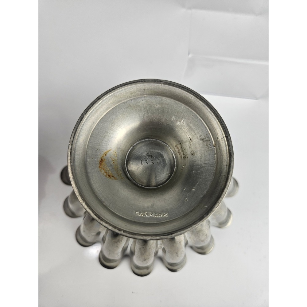 Scalloped Pedestal Pewter Bowl Model 1228 by Just Andersen Art Deco Denmark - Picture 7 of 11